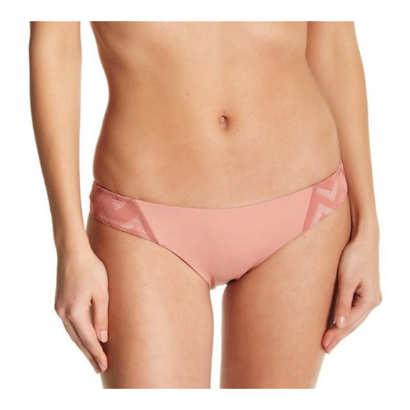 Tavik Byrdie Bottom Textured Chevron Bikini Bottom Rose Pink Size Medium - Picture 1 of 8